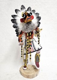 Native American Made Yellow Ahote Warrior Katsina Doll At Kachina House