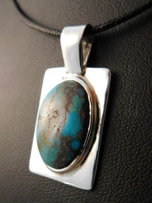 Native American Hopi Made Sterling Silver Persian Turquoise