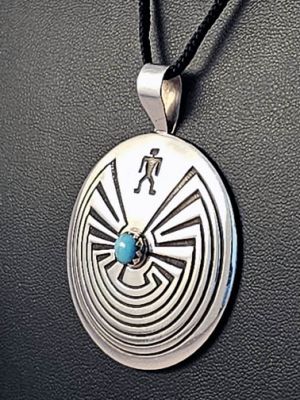 Native American Navajo Made Man in the Maze Pendant with