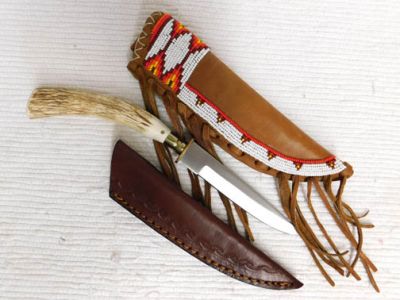 Native American K'iche' Maya Made Lakota Designed Beaded Knife Sheaths at  Kachina House