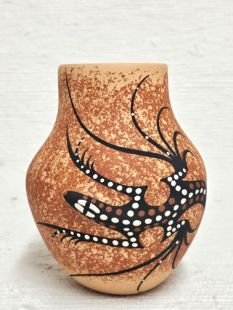 Native American Zuni Handbuilt and Handpainted Fluted Vase