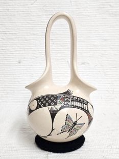 Mata Ortiz Handbuilt and Handpainted Wedding Vase with Butterflies