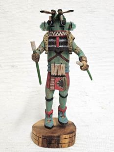 Native American Hopi Carved Blue Whipper Guard Kachina Doll (Katsina Doll)