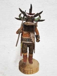 Native American Hopi Carved Fish Eater Ceremonial Kachina Doll (Katsina Doll)