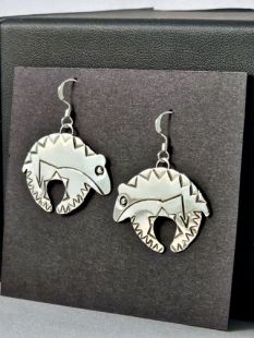 Native American Zuni Made Spirit Bear Earrings