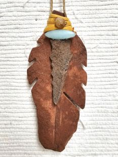 Native American Lakota Carved Prayer Feather