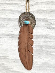 Native American Lakota Carved Prayer Feather