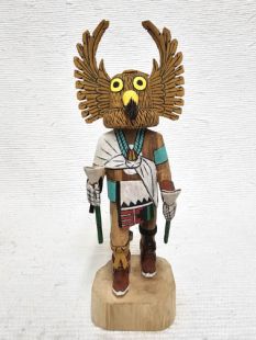 Native American Hopi Carved Owl Warrior Katsina Doll