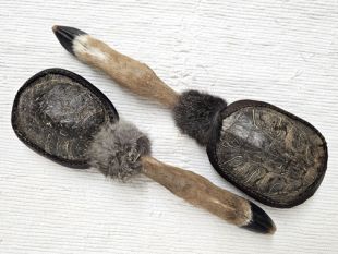 Native American Made Deer Foot and Turtle Rattle