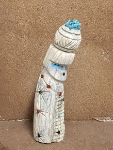 Zuni Carved Corn Maiden Fetish with Pot