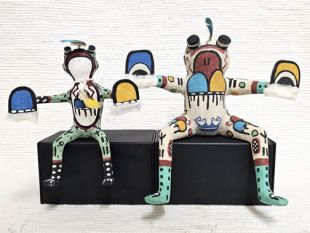 Old Style Hopi Carved Frog Traditional Rain Katsina Dolls