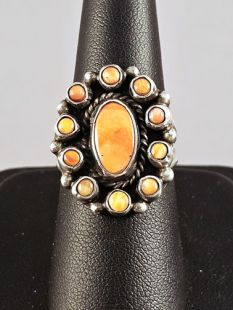 Native American Navajo Made Ring with Spiny Oyster