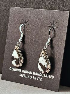 Native American Navajo Made White Buffalo Earrings