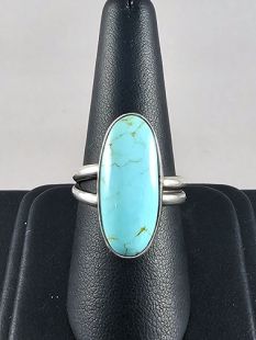 Native American Navajo Made Ring with Turquoise