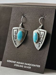 Native American Navajo Made Earrings with Turquoise