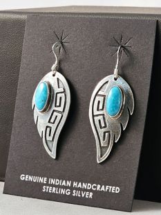 Native American Navajo Made Earrings with Turquoise