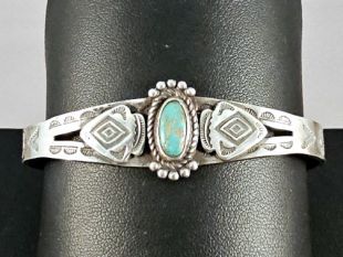 1930s Native American Navajo Made Cuff Bracelet Railroad Jewelry