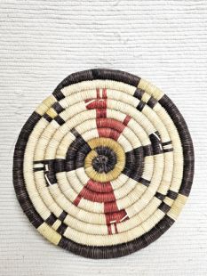 Native American Hopi Made Coil Plaque with Deer