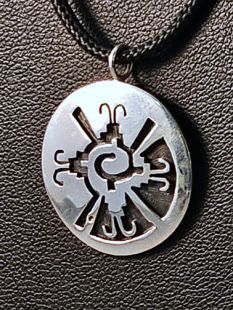 Native American Hopi Made Pendant with Emergence Symbols