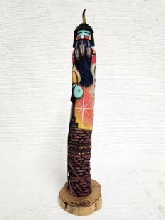 Native American Hopi Carved Longhair and Redbeard Katsina Sculpture--Double