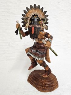 Native American Hopi Carved Broadface Guard Kachina Doll (Katsina Doll)