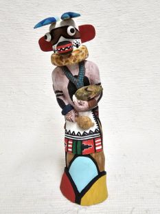 Native American Hopi Carved Wildcat Angry Kachina Sculpture (Katsina Sculpture)