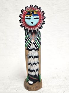 Native American Hopi Carved Sunface Kachina Sculpture (Katsina Sculpture)