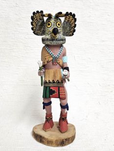 Native American Hopi Carved Owl Warrior Katsina Doll