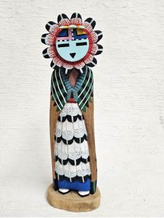 Native American Hopi Carved Sunface Kachina Sculpture (Katsina Sculpture)