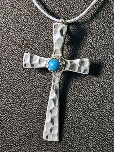 Native American Navajo Made Cross with Turquoise