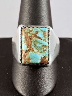 Native American Navajo Made Ring with Turquoise 