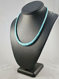 Native American Santo Domingo Made Turquoise Necklace 