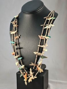 Vintage Native American Zuni Made Fetish Necklace