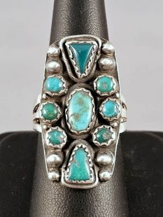 Vintage Native American Navajo Made Ring with Turquoise 