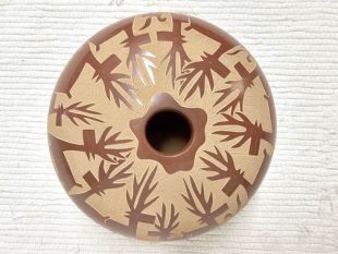 Native American Santa Clara Handbuilt and Handetched Seed Pot with Deer