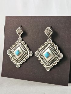 Native American Navajo Made Earrings with Turquoise