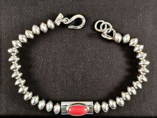 Native American Navajo Made Bracelet with Coral