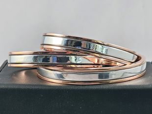 Native American Navajo Made Sterling Silver and Copper Cuff Bracelet