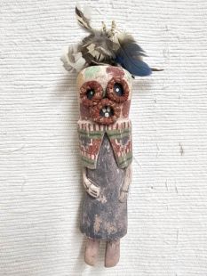 Old Style Hopi Carved Maasaw Traditional Death Kachina Doll (Katsina Doll)