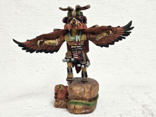 Native American Hopi Carved Red Tail Hawk Guard Kachina Doll (Katsina Doll)