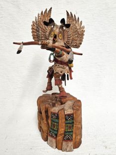 Native American Hopi Carved Owl Warrior Kachina Doll (Katsina Doll)