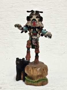 Native American Hopi Carved Bear Powerful Healer Katsina Doll