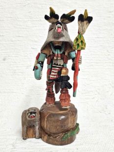 Native American Hopi Carved Wolf Hunter Kachina Doll (Katsina Doll)