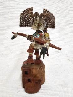 Native American Hopi Carved Owl Warrior Kachina Doll (Katsina Doll)