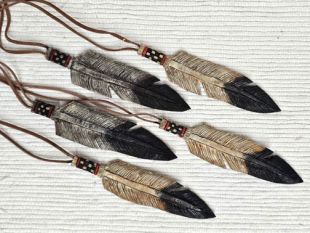 Native American Hopi Carved Prayer Feathers