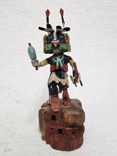 Native American Hopi Carved Badger Healer Kachina Doll (Katsina Doll)