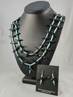 Native American Zuni Made Fetish Necklace and Earrings