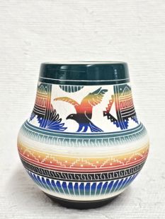 Native American Navajo White Clay Pot with Eagle