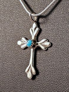 Native American Navajo Made Cross with Turquoise