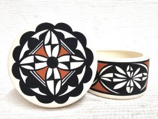 Native American Acoma Made Ceramic Jewelry Box 